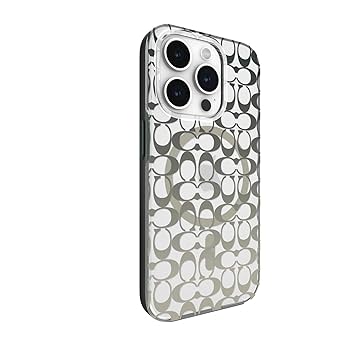 COACH iPhone 15 Pro ケース グレー クリア シグネチャー Amazon.co.jp: [Coach] iPhone 15 Pro ケース Leather Slim Wrap